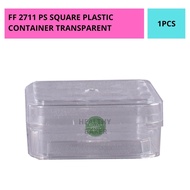 READY STOCK FF 2711 PS SQUARE PLASTIC CONTAINER / BALANG KUIH / COOKIES JAR / 1PCS