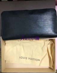 路易威登 LOUIS VUITTON LV  M60072 長夾 皮夾 黑色 水波紋 二手