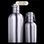 LOVIVER Swing Top Hip Flask Stainless Steel Home Brew Beer Growler Bottle Silver