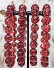 【招貴人星光草莓】高品士多啤梨晶 鴿血紅草莓晶 水晶手鍊手串