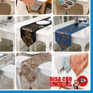 Canvas Linen Table Runner / Elegant Nordic Embroidered Table Runner