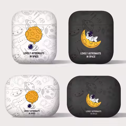 Astronaut Space Moon Earphone Soft Case For AirPods 4 3 2 1 Pro 2 Headphone Cover For AirPods Pro2 3