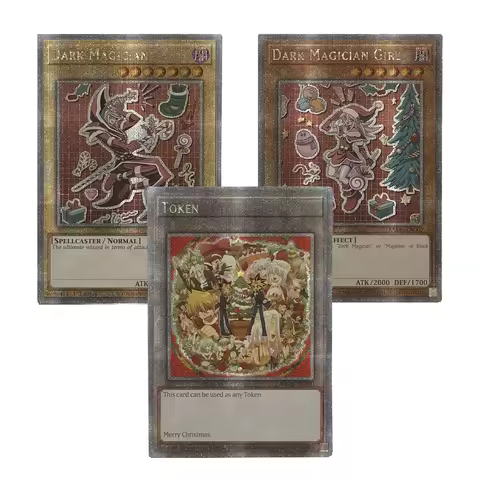 Yu-Gi-Oh! Collection DIY Proxy Cards Dark Magician Girl Christmas Cards Token Xmas Gifts TCG Childre