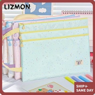 LIZMON Handbag, Polka Dot Design Large Capacity File Bag, Cartoon A4/A5 Three Layers Exam Papers Sto