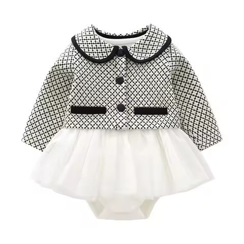 New born Baby Clothes Set Autumn Winter Thick Infant Girls Outfits Suit Dress + Coat for 0 3 6 12 Mo