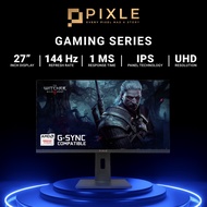 PIXLE Gaming Monitor 27 inch | 4K Monitor | UHD 144Hz 1ms Flat IPS 3840 x 2160p