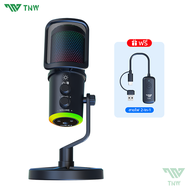 TNW K20 Condenser Microphone AI ลดเสียงรบกวน ไมโครโฟนไร้สาย ไฟ RGB ไมโครโฟนสําหรับเล่นเกม สําหรับ ส
