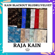 IMPORTED BLUDRU VELVET BLACKOUT FABRIC / GOLD EMBOSSED CURTAIN FABRIC / PLAIN FABRIC / HORDENG FABRI