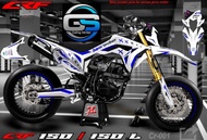 stiker decal crf full body putih lis biru