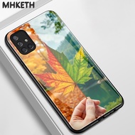 Case For Samsung A71 4G A71 5G A91 Maple Leaf Explosion Glass Phone