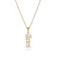 Star Zodiac Sign Pendant 12 Constellation Gold Silver Plated Aries Necklace Women Stainless Steel Je