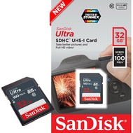 SANDISK ULTRA SD CARD SDHC UHS-I 100MB/s Class10 32GB (SDSDUNR-032G-GN3IN) ใส่ กล้อง กล้องถ่ายรูป กล