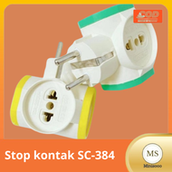 STEKER-T 4 arah+SAKLAR NEON Tidak ada On Of / Colokan Cabang Multi CAHAYA SC-384