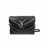 Yves Saint Laurent Loulou Toy In Matelassé "Y" Leather Crossbody Bag for Women in Black/Silver (678401-DV706-1000)