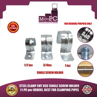 MICRO PC STEEL CLAMP EMT RSC SINGLE SCREW HOLDER (1-PC per ORDER), BEST FOR CLAMPING PIPES
