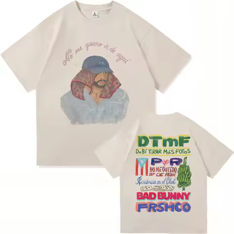 Bad Bunny DTMF Residencia Tour T Shirt Fashion Men DeBÍ TiRAR MáS FOToS Tshirt Unisex Vintage Bad Bu