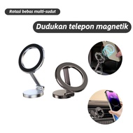 HP Mag-safe Car Holder Magnetic 720o Rotation Foldable Car Phone Stand Dashboard with 44 Magnets