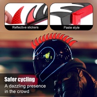 Reflective Motorcycle Helmet Mohawk Spikes Rubber with Red Helmet Decals(Helmet Not Included)