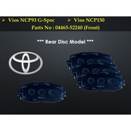 Toyota Vios NCP93 G-Spec , Vios NCP150 Front Brake Disc Pad 04465-52240