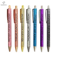 7pcs Bad Fun Ballpoint Pen Weekly Ballpoint Pen for Office School (7pcs)
