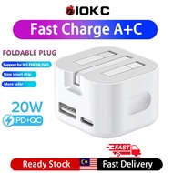 【Ready Stock】Fast Charger 20W PD Power Adapter Dual Port USB A Type C Quick Charging Travel Charger