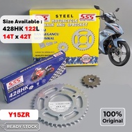 Y15ZR / FZ150 SSS HEAVY DUTY CHAIN & STEEL SPROCKETS SET 428HK 39T/40/T/41T/42T X 14T X 122L YAMAHA