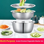 3in1 Multifunctional Thickened Stainless Steel Basin Size Slicer 4 Grater Available E7n4