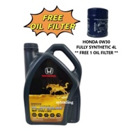 New Packing Honda SP 0W-30 Fully Synthetic Engine Oil 0W30 4L + FREE Honda Oil Filter (FOC)