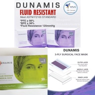 [SIN STOCKS] 50pcs Surgical Mask DUNAMIS • HSA-Licensed • Fluid Resistant Medical Mask • PFE ≥98% BFE ≥ 98% • Level 2 •