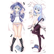 2WAY Anime Go Chuumon Wa Usagi Desuka?Wonderful Party Pillow Covers Case 2wat Tricot 3D Double-sided Bed Hugging Body Pillowcase