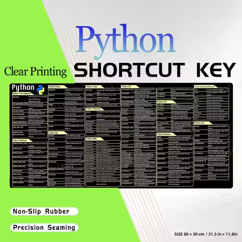 Python Programing XXL Mouse Pad Large for Pycharm Shortcuts Cheat Sheet Keyboard Mousepad Software W