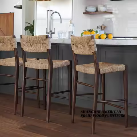 Modern Nordic Bar Chairs Wooden Reception Reception Sturdy Backrest High Chairs Island Ergonomic Com