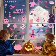 Halloween Stickers Static Window Stickers Cartoon Color Can Pumpkin Ghost Bat Decoration Stickers 25