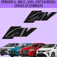 AUTOPROMAX PERODUA ARUZ,AXIA,BEZZA,MYVI AV LOGO WORD EMBLEM ACCESSORIES