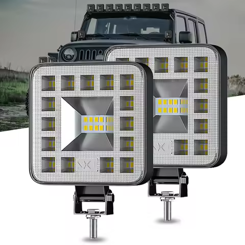 Car LED Work Light Combo Beam 3030 SMD 87 Watts Super Bright Flood Spot 6500K DC 12-24 Volts Spotlig