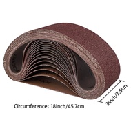 18pcs Sanding Belts For Belt Sander 76x457mm Sanding Belts 18 Per Pack Aluminum Oxide Sanding Belts 
