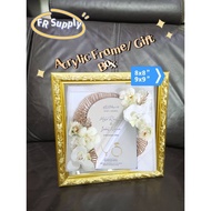 Wood Acrylic Frame Box/ Mahar Frame / Acrylic Frame Mas Hantaran/Acrylic Box/8x8in/9x9in