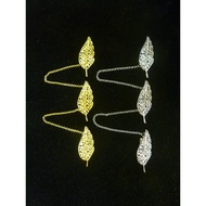 Peranakan Nyonya Kebaya Accessories Kerosang/Kerongsang Brooch: Gold/Silver Leaves A