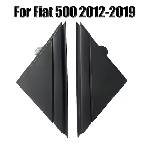 Matte Black LH&RH Door Mirror Flag Cover Moldings for Fiat 500 12-19 1SJ85KX7AA Rear Mirror Triangle