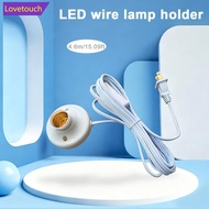 LOVETOUCH E27 Lamp Holder with Cable Bulb Cord 4.6 Meter US-Plug DIY Bulb Extension Cord Pendant Lig