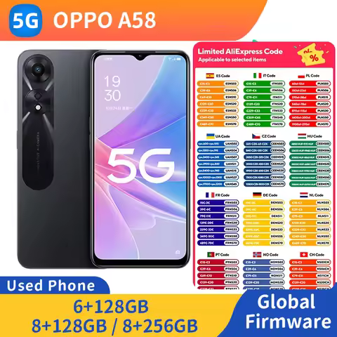 Oppo A58 5g 6.56inch 480nits Screen RAM 6GB/8GB ROM 128GB 256GB 5000mAh Battery Side fingerprint use