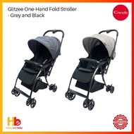 Capella Glitzee One-Hand Fold Stroller - Grey and Black