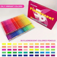 Brutfuner 24/50 Colors Fluorescent Colour Pencil Set Artist Painting Sketching Wood Color Pencil Sch