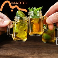 Marru 40ml 60ml 120ml Mini Mason Glass Jar With Handle Espresso Shot Glass Jar Ginger Shot
