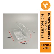 [READY STOCK] TP-62L/OPS-C46 Plastik Makanan Tray Disposable Packaging Bekas Kuih Food Grade 50pcs+-
