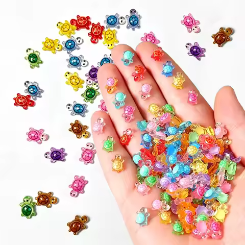 100Pcs Lucky Turtle Resin Charms, Kpop Idol Same Style Mini Turtle, DIY Accessories for Phone Case D