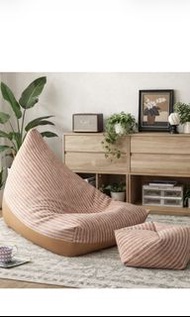梳化連腳踏 條紋設計 beanbag 懶人梳化 豆袋梳化豆豆梳化 單人椅 chair 設計師椅 