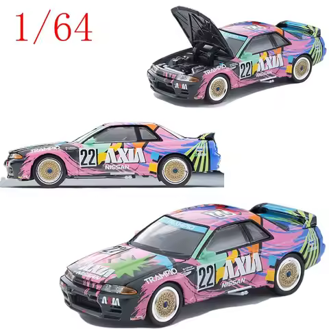 Tomytec Diecast 1/64 Scale ‌Nissan Skyline GT-R R32 (TLV LV-N234f Model) Alloy Car Model Toys for Bo