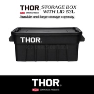 Original TRUST THOR Totes Box with Lid 53L Camping Storage Box Stackable Camping Storage Box Blackca