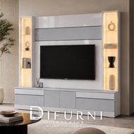TV Cabinet TV Console [Difurni-TV-54] TV Wall 8FT Free Installation within West Malaysia